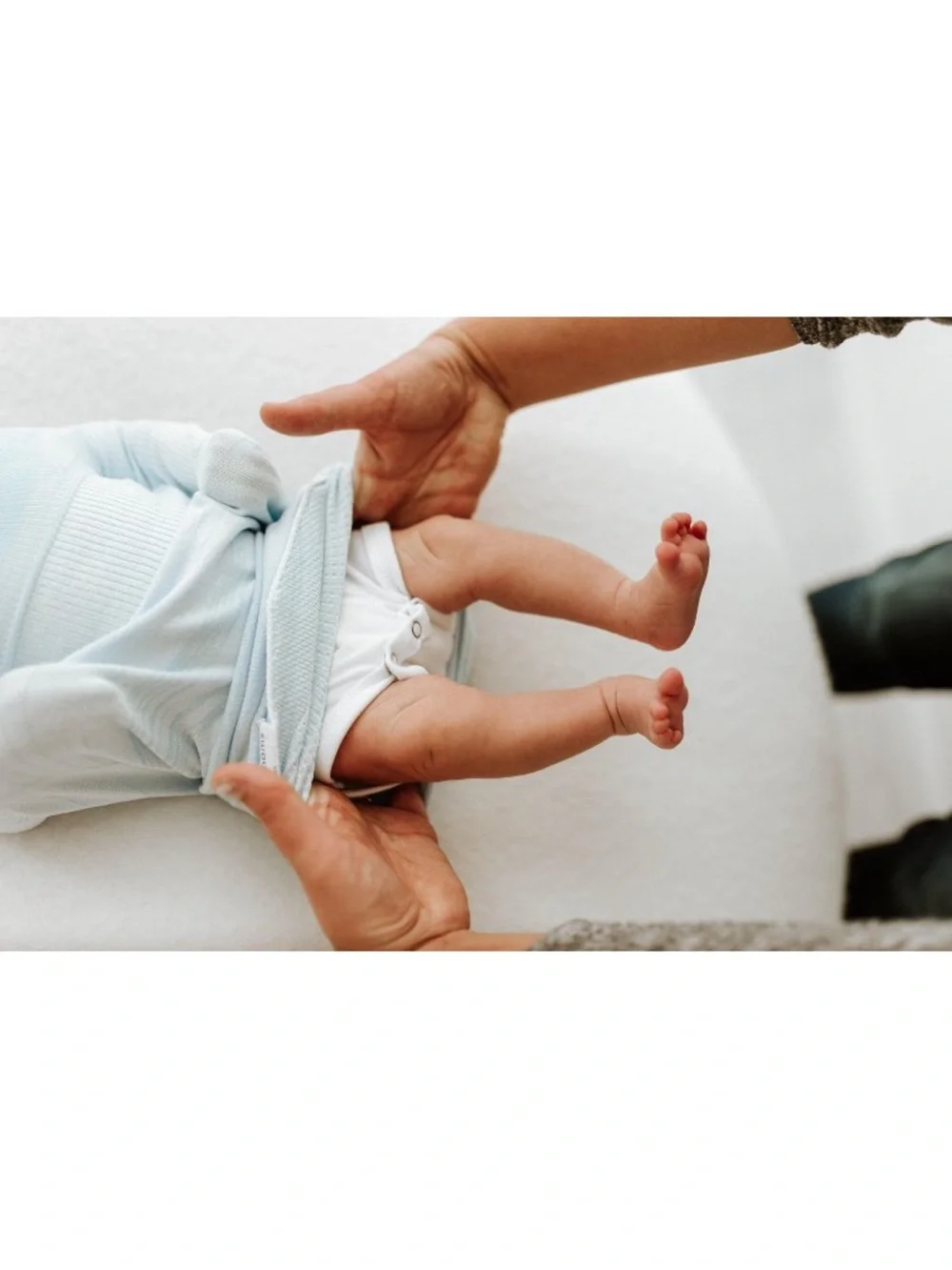Swaddlini Soft Knit Light Blue Baby Pajama Sleep Sack